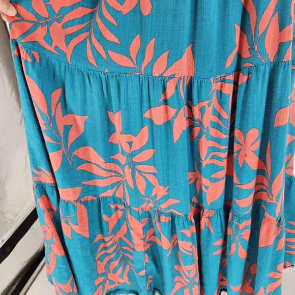 Old Navy Tropical Smocked Tiered Midi Sundress Beach Vacation Womens Size Medium - Picture 7 of 11
